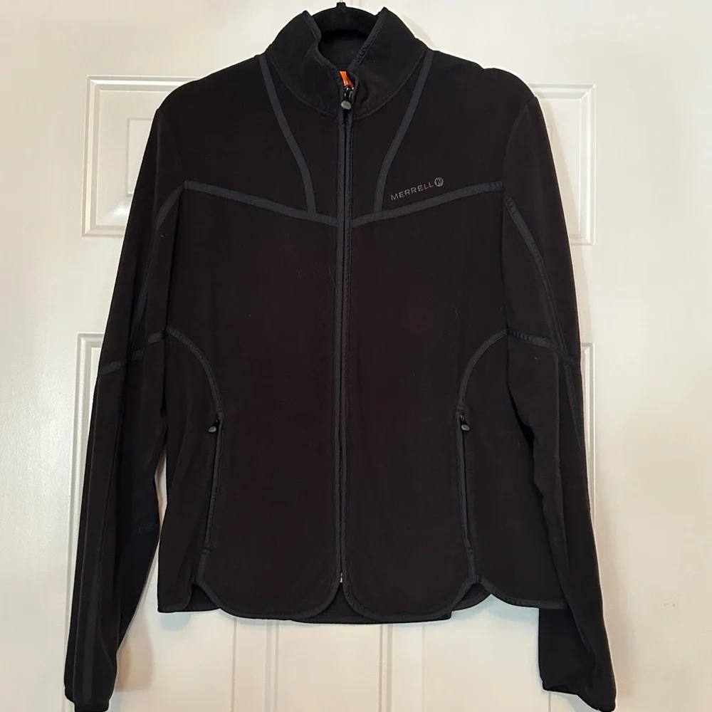 Merrell AEROBLOCK Full Zip Jacket Women’s L Charcoal Fleece Windbreaker - Picture 1 of 8
